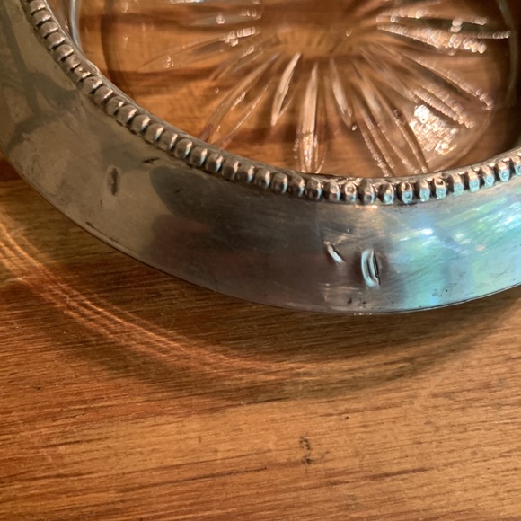 4 Sterling silver and glass Frank M. Whiting 04 Pat Pending coasters - Picture 9 of 13